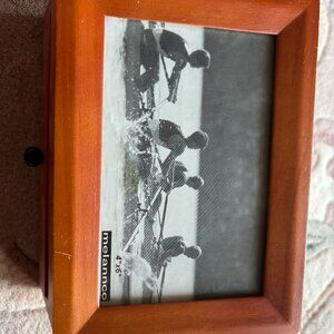 Melannco Photo Holder Box with Frame & Drawer -Pine